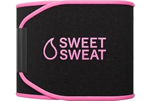 Sports Research Bauchgurt „Sweet Sweat“ zur Förderung der Schweißbildung am Bauch, Pinkes Logo, SM: 8" width x 35" length
