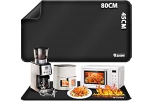 ZJTAPE Alfombrilla resistente al calor - Alfombrillas de silicona ignífugas 80 x 45cm, Base ignífuga para encimeras de cocina, Antideslizantes e impermeables para freidora de aire