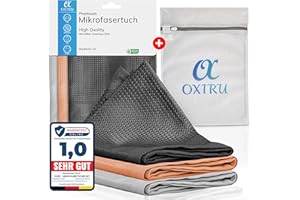 ‎OXIRU OXIRU Mikrofasertücher 60x40cm Set - Hochglanzfronten Tücher, Streifenfreie Fenstertücher, Poliertuch, Glastücher und Microfasertücher Auto