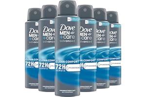 Dove MEN+care advanced - Lot de 6 déodorants anti-transpirants Clean Comfort - Protège 72 heures contre les odeurs corporelles et la transpiration - 6 x 150 ml
