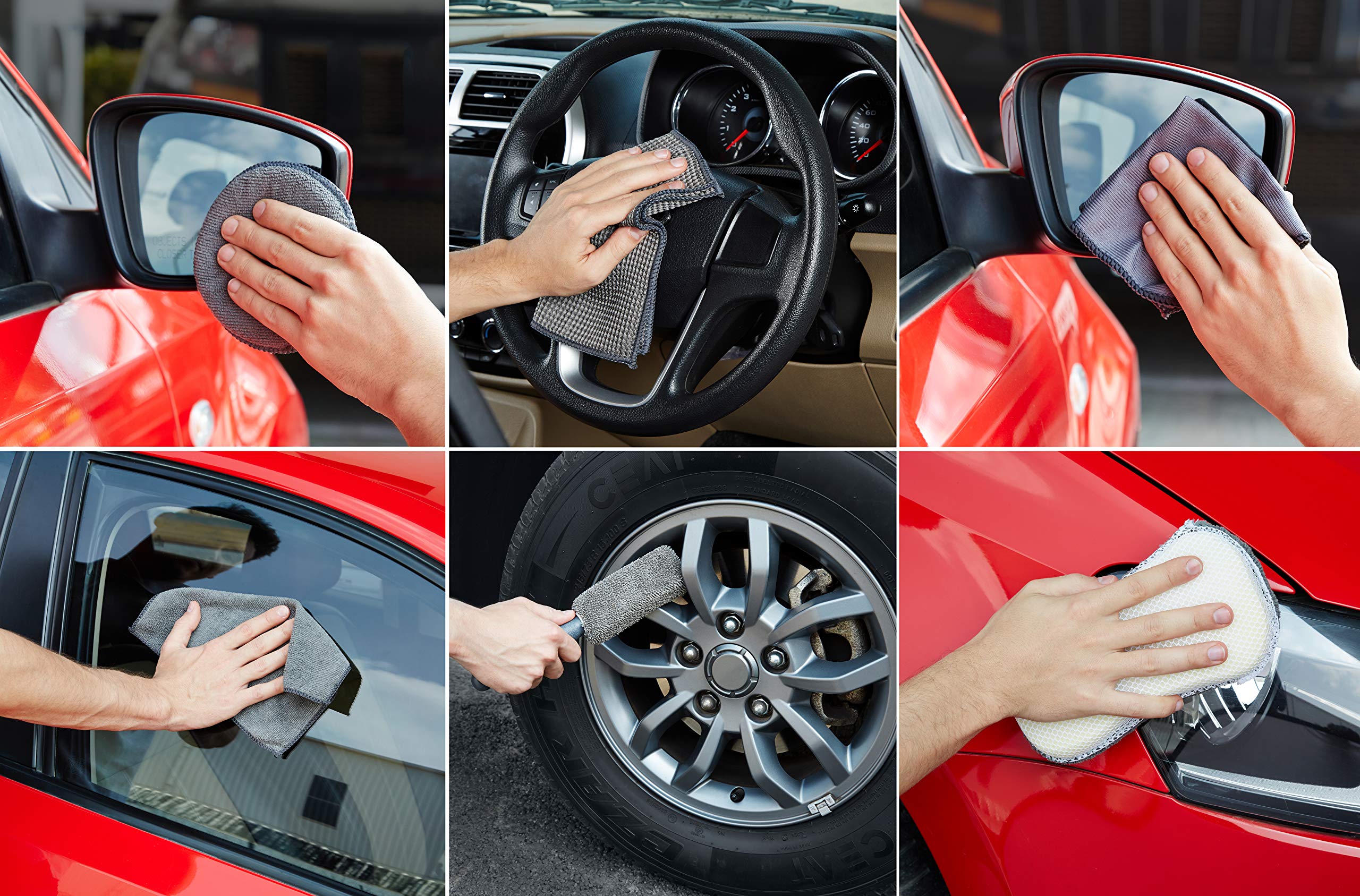 Amazon Brand - Solimo Car Cleaning Kit (Set of 9, Grey) - Image 4