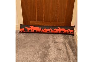 HOMETEX New Fabric Polycotton Draught Excluders Door Stoper Cushion Draft Insulator Black (Dogs)