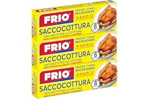 FRIO - Sacchetti Cottura in Astuccio Culinario - 24 Pezzi, 25x38 cm - Cucina Leggera Senza Grassi per Piatti Gustosi - Forno, Microonde, Bagnomaria, Vapore - 3 Confezioni da 8pz