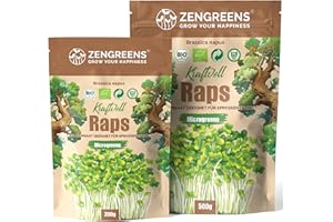 ZenGreens® - Organic rapeseed Sprouts - Choose Between 10g, 200g and 500g - Rape Sprouting Seeds with a Germination Rate of Over 97% - Microgreens - Sprouts