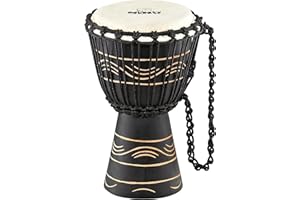 Nino Percussion Moon Rhythm Djembe – Instrument de Musique de Taille Moyenne pour Enfants à partir de 3 ans – Diamètre de 7 pouces – Acajou, Naturel (NINO-ADJ4-XS)