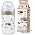 NUK for Nature Baby Bottle | Medium Teat | 260 ml | Breast-Like Ant-Colic Silicone Teat | Temperature Control | Sustainable, BPA-Free Materials | Beige