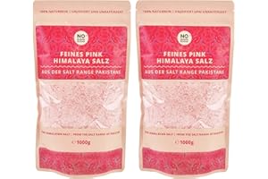 ‎NOSUGARSUGAR Pink Himalaya Salz, feine Körnung, Perfekt für Salzstreuer, 1 kg (Steinsalz / Kristallsalz aus Pakistan) 1kg 2kg 5kg 10kg 25kg wählbar mit großem Mengenrabatt (2 KG)
