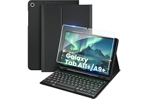 EasyAcc Cover con Tastiera per Samsung Galaxy Tab A11 Plus/A9 Plus 11 pollici con Pellicola Protettiva, [Italiano], Custodia Protettiva per Tastiera Rimovibile con Portapenne, Nero