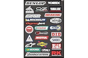 CMR DESIGN CO Kit de pegatinas de patrocinador para moto, motocross, casco, scooter, quad, bicicleta, coche, cross, monopatín, enduro, motard, decoración de vehículos tuning, varias marcas, logotipos famosos