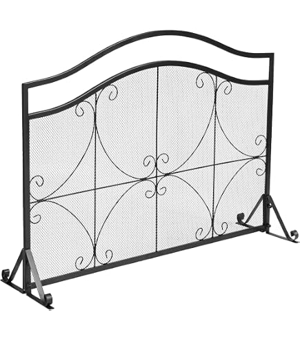 Pare-étincelles D’Angle Réversible Dolomite 60×50×50 Cm – Grille Protection Cheminée En Fer Forgé, Sécurité Élégante Contre Étincelles Et Feu