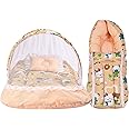 Babloo Baby Bed New Born Baby Bedding Set | Mosquito Net | Sleeping Bag | Mattress | Carry Bag | Essentials Combo | Cotton | Infants | Boys & Girls | Beds| Cot Mattresses (0-6 Months) Orange Carry Cot