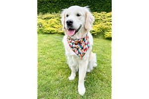 HALKALIFE Bandana per cani con chiusura in metallo, bandana impermeabile per cani, bandana regolabile per cani (pixel, L)