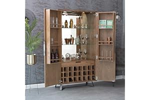 The Furniture Outlet Industrial Oak Extra Large Tall Drinks Cabinet