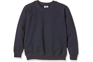 Fruit of the Loom Unisex Kids Raglan Classic Sweater, Deep Navy, 14-15 Years (Manufacturer Size:36)