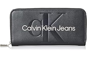 Calvin Klein Jeans Portafoglio Donna Sculpted Zip Around Mono con Scomparto Monete