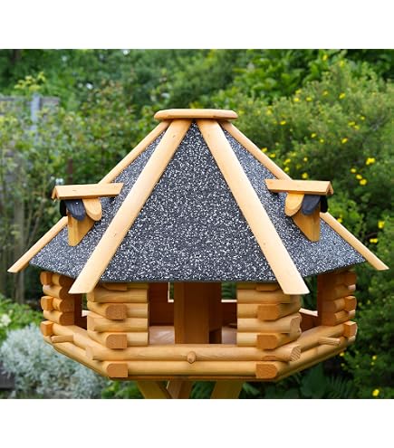 XXL Vogelhäuschen Mit Bitumendach & Ständer – Großes Futterhaus Für Garten & Terrasse
