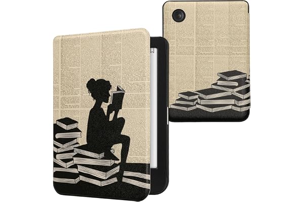 kwmobile Étui Compatible avec Kobo Clara BW/Colour Coque - Étui à Rabat magnétique Tablette eReader Similicuir - Noir-Beige