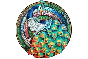 294pcs Paon Puzzles en Bois, KAAYEE Puzzle Bois Animaux, Puzzle Animaux, Puzzle Bois Adulte, Wooden Puzzle, Puzzle Animaux Bois avec Boîte-Cadeau en Bois (Paon, L)