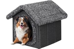 PillowPrim Haustierhütte Hundehaus Höhle Hundehütte Katzenhütte Hundehöhle Katzenhaus Hundekissen Katzenkissen Flauschiges Haus, Schwarz, 55x60x60 cm