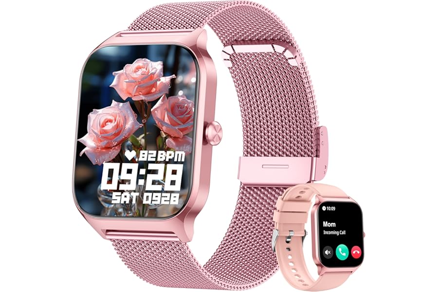 KALINCO Smartwatch Men Women 1.85 Inch IA Blood Pressure Watch, Bluetooth Calling, SpO2, Heart Rate, Stress, Sleep, World Watch, 100+ Sports Watch, Android iOS Gift4.4 out of 5 stars1,210€25.99
