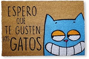 koko doormats Felpudo Entrada casa Original - Fibra Coco y PVC, Felpudo Exterior ESPERO Que TE GUSTEN Gatos, 40x60 cm - Alfombras Puerta Entrada casa Exterior - Felpudos Originales y Divertidos