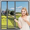 Magnetic Fly Screen Window, Fly Screens for Windows can be cut up to 150 x 130 cm, Mosquitoes Net Fiberglass Mesh Easy Installation, no Drilling or Screwin, Window Nets to Keep Bugs Out