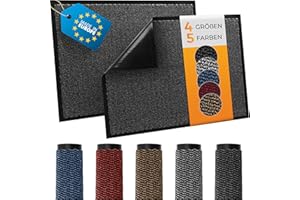 TIMELEOS Paillasson avec très Forte Absorption de la saleté et de l'humidité - Imperméable et Lavable - Résistant - Gris (60_x_90_cm, Anthracite)