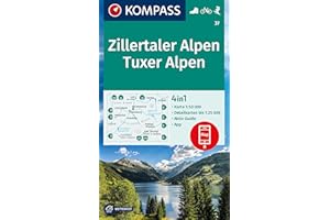 Kompass WK37 Zillertaler Alpen, Tuxer Alpen: Wandelkaart Schaal 1 : 50.000