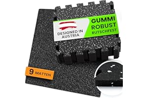 ‎BEMAXX bemaxx Bodenschutzmatte Fitness – 9 Gummi-Matten pro Set: Gym Fitnessgeräte Sportmatte Puzzlematte Laufbandmatte Fitnessmatte Unterlegmatte Sportgeräte Trainingsmatte Bodenmatte Gymnastikmatte