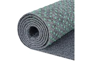 ‎MAZOVIA Mazovia Kunstrasen Balkon Teppich Wasserfest - Kunstrassenteppich Outdoor - Rasenteppich Balkon Meterware mit Noppen - Kunstgras Balkonteppich 6,5 mm - Grau Blau - 300 x 300 cm