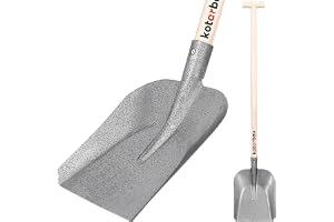 KOTARBAU® Robust spade 285 x 230 mm trädgårdspade för 38 mm handtag diameter stålskopa för bulk med träpinne