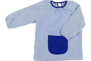 H HANSEL HOME Bata Escolar Baby Escolar Babi para Colegio Infantil Sin Botones Niño y Niña Elástica en Puño y Cuello