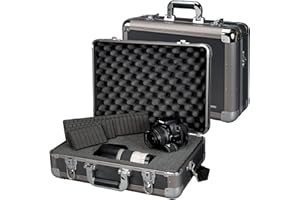 ALUMAXX 45132 Multifunktionskoffer Explorer, Piloten Koffer Aluminium, Aktenkoffer Alu, Pilotenkoffer, Fotokoffer, Alukoffer ca. 46 cm, Schwarz, 46 x 34,5 x 16 cm