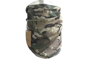 QMFIVE Écharpe tactique camouflage, hommes et femmes unisexe multi-usages bandeau militaire style tête wrap face mesh pour Airsoft, combat, chasse, alpinisme Activité de plein air