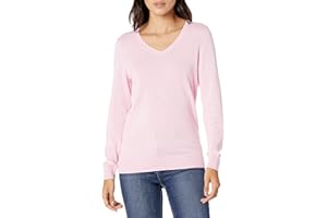 Amazon Essentials Pull Léger à Manches Longues, Col en V, Coupe Classique (Disponible en Grande Taille) Femme