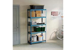 Home Vida 5 Tier Layer Shelf Storage Shelving Rack Heavy Duty Kitchen Garage Racking 875 Kgs Capacity, Blue