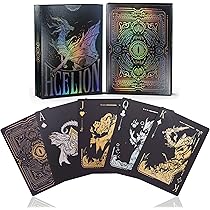 Joyoldelf 54Pcs Poker Playing Cards Black Deck of Poker Card with