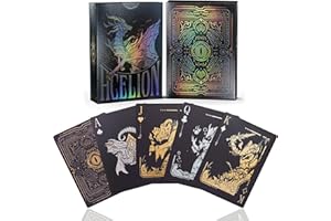 WJPC Easy Shuffling Plastic Waterproof Playing Cards,Cool Black Dragon Poker Cards for Game and Party, Deck of Cards（dragon