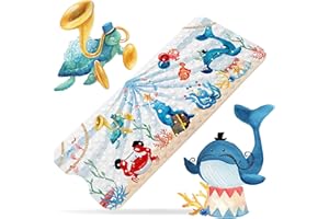 ‎TONIAMO Toniamo Badewannenmatte Kinder 100x40 cm | Badematte rutschfest für Baby & Kinder | Antirutschmatte Badewanne BPA-frei | rutschfeste Badewannen Matte antibakteriell | Anti Rutschmatte 'Zirkus'