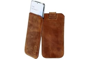 Suncase Etui Tasche kompatibel mit Samsung Galaxy S20 mit ZUSÄTZLICHER Hülle/Schale/Bumper/Silikon *Lasche mit Rückzugfunktion* Handytasche Ledertasche Schutzhülle Case in antik-Coffee