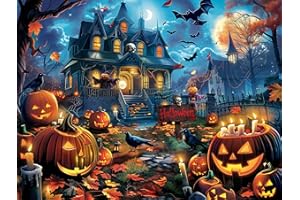 Nattork Jigsaw Puzzle 1000 Pieces for Adults, Halloween Haunted House,Challenging Adult Puzzles for Halloween Decor & Gift