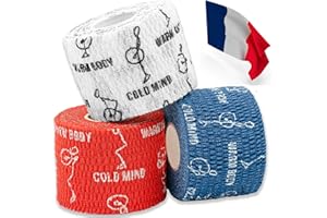 WARM BODY COLD MIND Preuve de la Sueur Bande de Pouce - Tape Crossfit, Ruban d'Haltérophilie Musculation Weightlifting Fitnes, Hook Grip Tape Athlétique pour Doigts