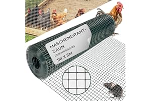 STREND PRO Maschendrahtzaun | Geschweißt - PVC | 1m x 5m | 1,2 mm, 16x16mm | Kaninchendraht, Hasendraht, Volierendraht für Garten & Tierhaltung | Hasengitter, Hühnerzaun, Gartenzaun