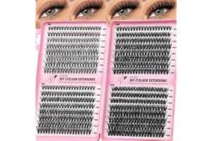 EMEDA Lösögonfranskluster 640 st 30D 40D 50D 60D Fransklyngor 9 mm–16 mm Mix D-böjning Naturligt utseende Fluffigt och luftigt Kit med individuella ögonfransförlängningar för egen användning