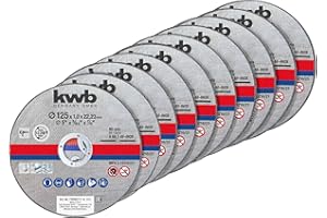kwb Disques à tronçonner Mince Meuleuse d'angle 125 mm Disque de tronçonnage p. Acier inoxydable INOX en boîte de rangement avec bouchons d'oreilles ABM. 125 x 1 x 22,23, Ø