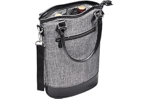 KATO TIRRINIA Kato Bolsa para botellas para 2 botellas de hasta 1,5 litros Bolsa nevera para bebidas de vino cerveza hasta 1,5 litros Bolsa de transporte exterior con separador Asa Correa para el hombro Sacacorcho
