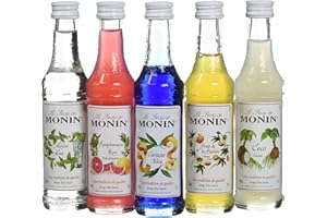 MONIN - Coffret pour Cocktails - Passion, Coco, Fleur de Sureau, Mojito et Fraise - 5x5cl