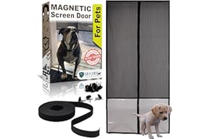 SENTRY SCREENS Magnetic Screen Door for Pets – Premium Reinforced Pet-Friendly Design with Heavy-Duty Magnets, Durable Mesh, and PET Material – Easy Install, Pet Proof, Full Frame Protection