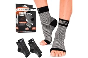 Fit Nation Chaussettes de compression pour femmes et hommes. Idéal pour le soulagement de la fasciite plantaire et le soutien de la cheville. 2 paires de chaussettes de compression par paquet