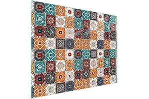 DarHaus Tabla de cortar de cristal, tabla de cocina de vidrio, tabla de vidrio para cortar y servir alimentos, cubierta para la placa de cocina, medidas 52 x 40 cm, MOSAICO